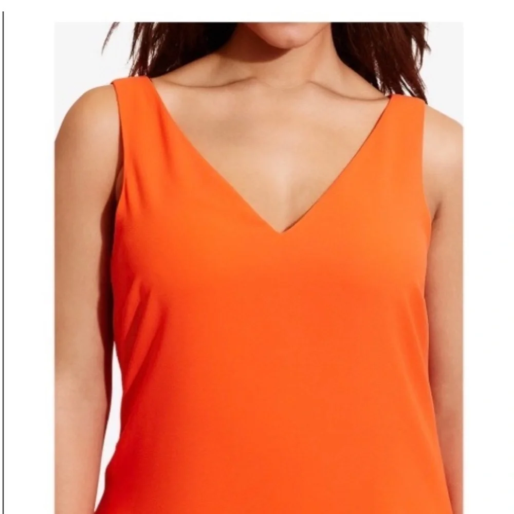 Lauren Ralph Lauren Vienna Dress Orange Size 6 Sleeveless Pockets EUC
